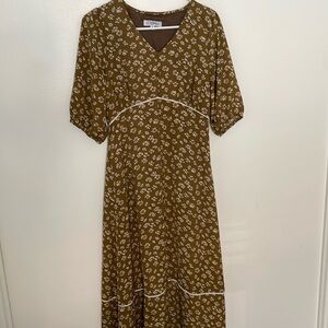 Brown Floral Dress
